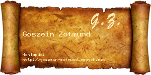 Goszein Zotmund névjegykártya